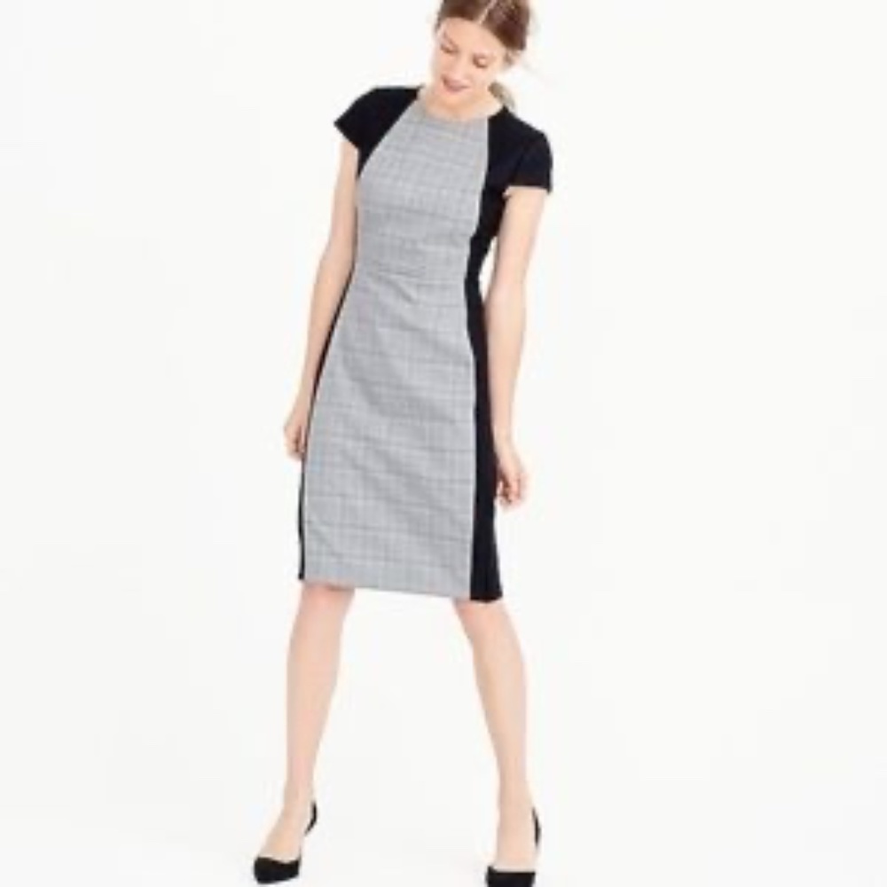 J.Crew | Plaid-Front Sheath Dress, Size 4